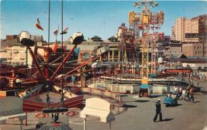 Amusement 1958 Nu Pike rides LONG BEACH CALIFORNIA Crocker postcard 3220