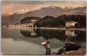 Lago Di Como - Veduta Di Bellagio Colla Villa Melzi Italy Postcard