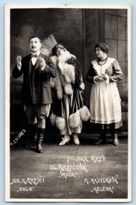 Chicago Illinois IL Postcard RPPC Photo Polska Krev Poland Theater c1910's