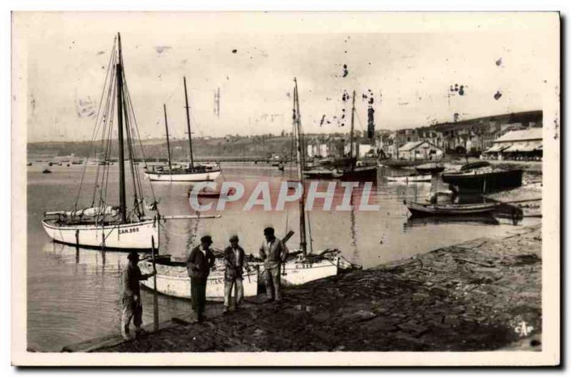 Modern Postcard Cancale The port at high tide boat