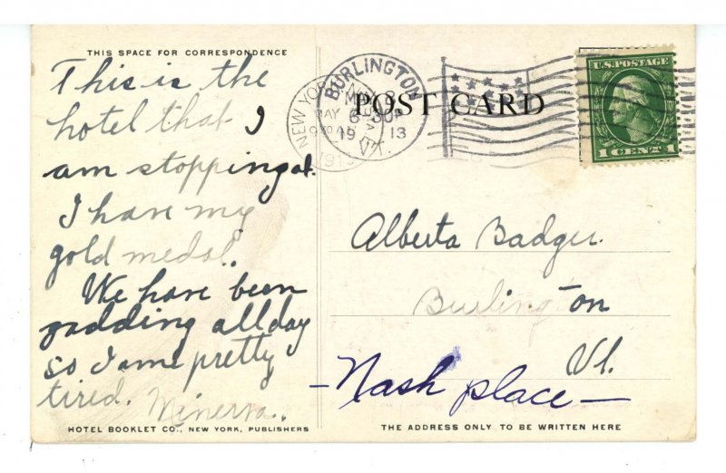 NY - New York City. Park Avenue Hotel ca 1913