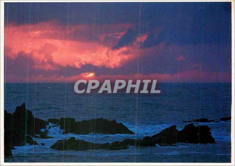 Modern Postcard Sunset Sea