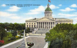 Civil War, State Capitol, Confederate Monument, Columbia, S.C. , Old Postcard