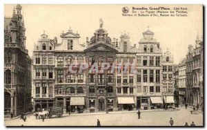 Old Postcard Brussels Grand Place Cote Nord Est Le Pignon Houses painters Ver...