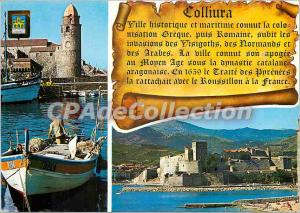 Modern Postcard Collioure Catalan Port Celebre view the bell tower of the par...