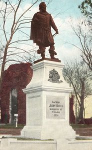 Vintage Postcard Monument Captain John Smith Coat Of Arms Williamsburg Virginia