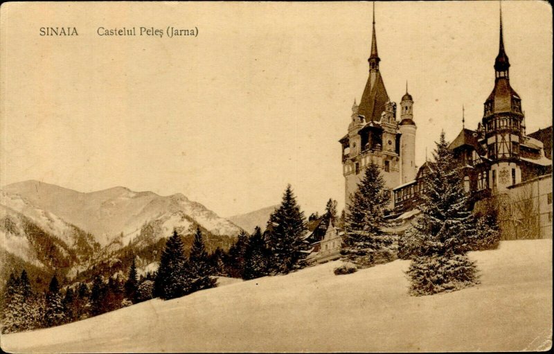 IMR00332 romania prahova sinaia castelul peles castle park fountain ca 1925