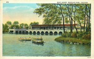 Boat House Douglas Bank Chicago Illinois Selling Teich 1920s Postcard 4735