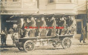 PA, Wyalusing, Pennsylvania, RPPC, Early Chain Drive Bus in Front of Post Office