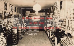 NH, Derry, New Hampshire, RPPC, Star Grocery Market Store Interior, Photo