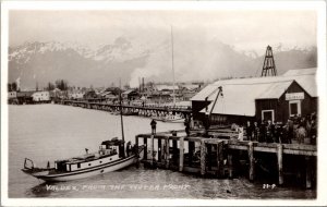 Real Photo Postcard View of Valdez, Alaska from the Water Front