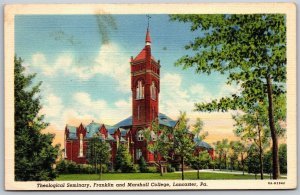 Vtg Lancaster PA Theological Seminary Franklin & Marshall College 1930s Postcard