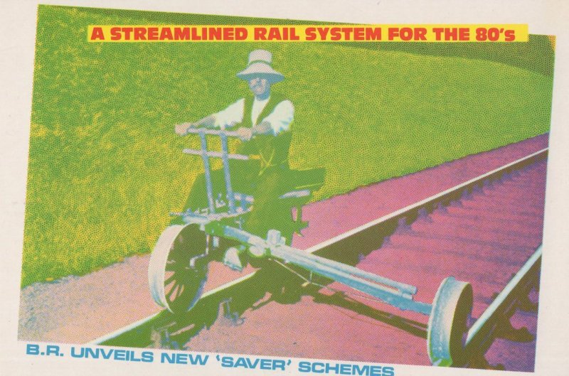 Streamlined Rail Track System Unique Bicycle Cycle Comic Postcard