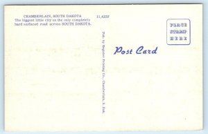 CHAMBERLAIN, South Dakota SD ~ Roadside Motel HILLSIDE CABINS c1940s  Postcard