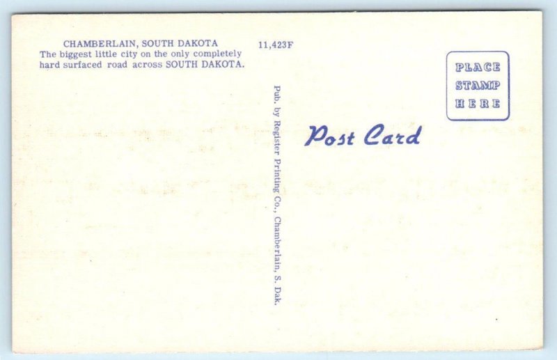 CHAMBERLAIN, South Dakota SD ~ Roadside Motel HILLSIDE CABINS c1940s  Postcard