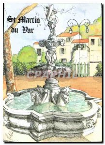 Modern Postcard Saint Martin du Var Alpes Maritimes Fountain