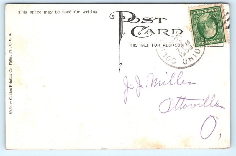 Overland Automobile Motor Car Advertising Postcard Rock Creek Park 1909