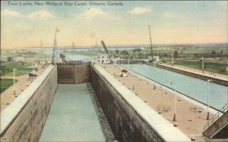 Welland Ship Canal Ontario c1940 Postcard #2