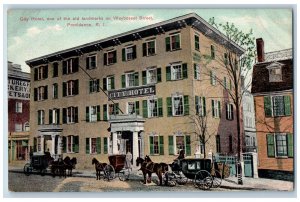 Providence Rhode Island Postcard City Hotel Landmark On Weybosset Street c1910's