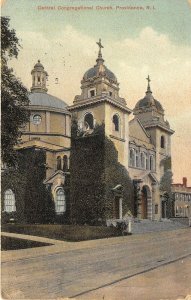 Providence Rhode Island 1911 Postcard Central Congregational Church