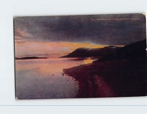 Postcard Midnight Sun Hammerfest Norway