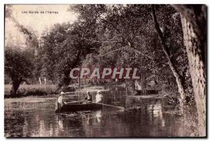 Old Postcard The Banks of I Yerres Barque