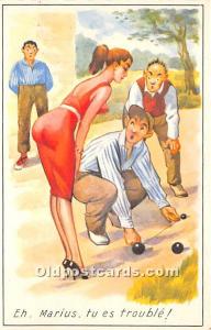 Eh Marius tu es trouble Lawn Bowling Unused 