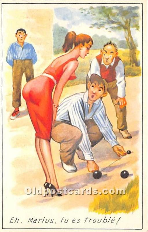 Eh Marius tu es trouble Lawn Bowling Unused 