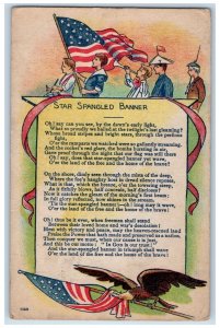 1914 Star Spangled Banner Band Flag Eagle Portsmouth OH Posted Antique Postcard