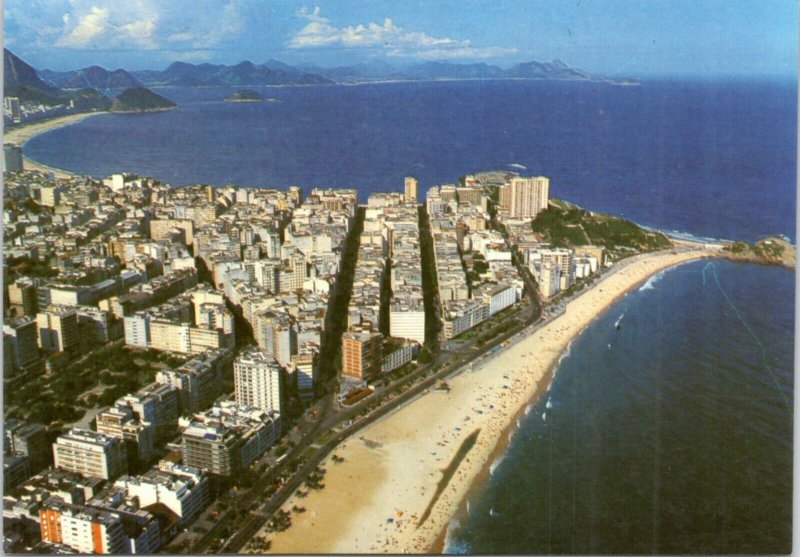 Postcard Brazil Rio - Aerial view Rio de Janeiro with Copacabana in background