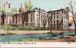 Trenton NJ State House from River New Jersey  c1908 to Perth ON Postcard H61