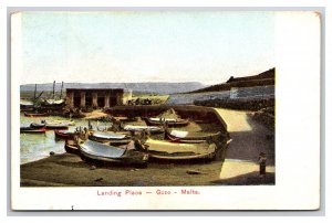Landing Place Gozo Harbor Malta UNP UDB Postcard F22