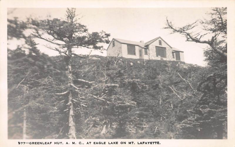 Greenleaf Hut, A.M.C., On Mt. Lafayette, N.H., Early Real Photo Postcard, Unused