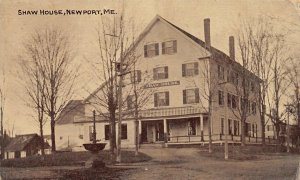 Newport, Maine SHAW HOUSE Penobscot County 1912 Rare Hartman Vintage Postcard