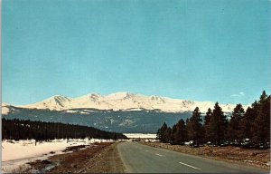 Mount Massive Colorado Rocky Mountains Scenic Landscape Chrome Postcard 