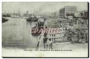 Marseille Old Postcard Joliette docks Outlook