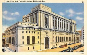 PITTSBURGH, Pennsylvania~PA  POST OFFICE~FEDERAL BUILDING c1940's Linen Postcard