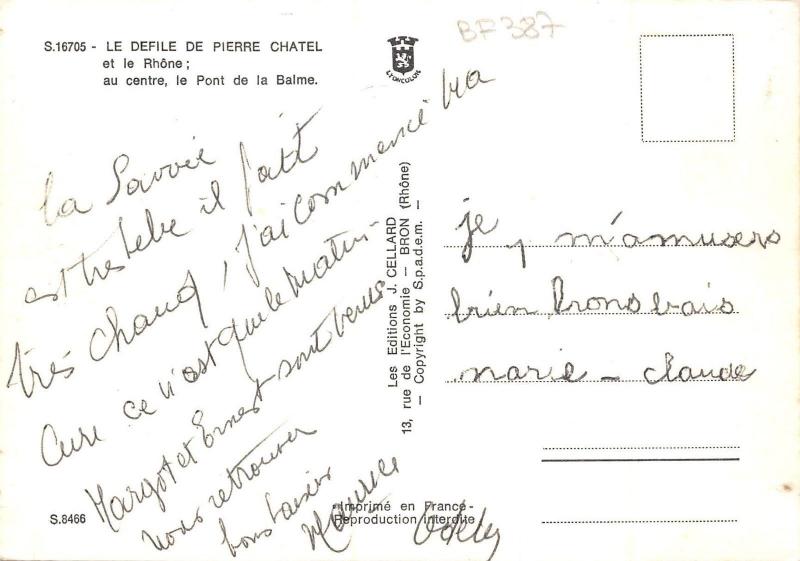 BF387 le defille de pierre chatel et le rhone   france
