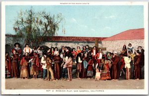 Act 2 Mission Play San Gabriel California Pageant Of The Indian Crafts Postcard