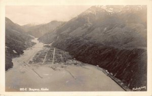 Real Photo Postcard Birds Eye View of Skagway, Alaska~129702