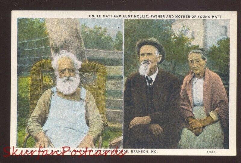 BRANSON MISSOURI SHEPHERD OF THE HILLS UNCLE IKE MATT AUNT MOLLIE POSTCARD