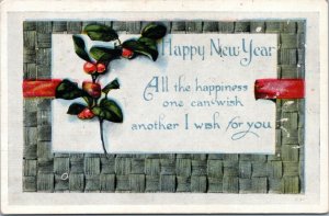 Postcard Happy New Year All the happiness one can wish another I wish for you