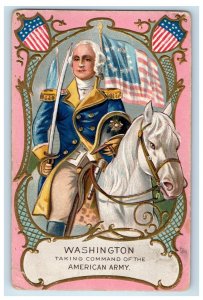 c1910's George Washington Command Of American Army Horse Patriotic Postcard