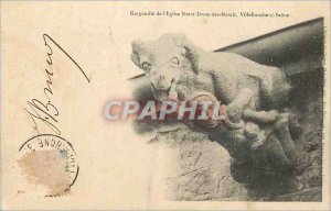 Old Postcard Villefranche Saone Gargoyle of the Notre Dame des Marais