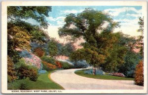 Seen On Roadway Westpark Joliet Illinois IL Scenic Attraction Flowers Postcard