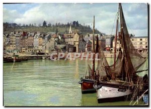 Modern Postcard Honfleur Harbor and docks Beaulleu and Fostin