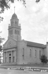 St Francis Church Benson Minnesota 1950s RPPC Real Photo postcard