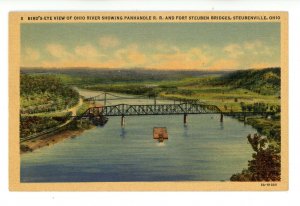 OH - Steubenville. Panhandle Railroad & Fort Steuben Bridges on Ohio River