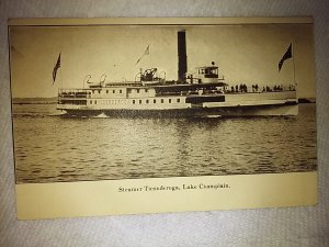 STEAMER SHIP TICONDEROGA ON LAKE CHAMPLAIN Built 1906 Ambertype Postcard