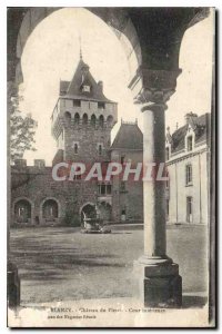 Postcard Old Blanzy Chateau du Plesei Inner Court